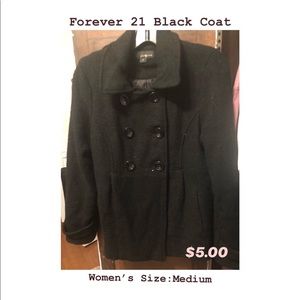 Black Forever 21 Coat Sz M